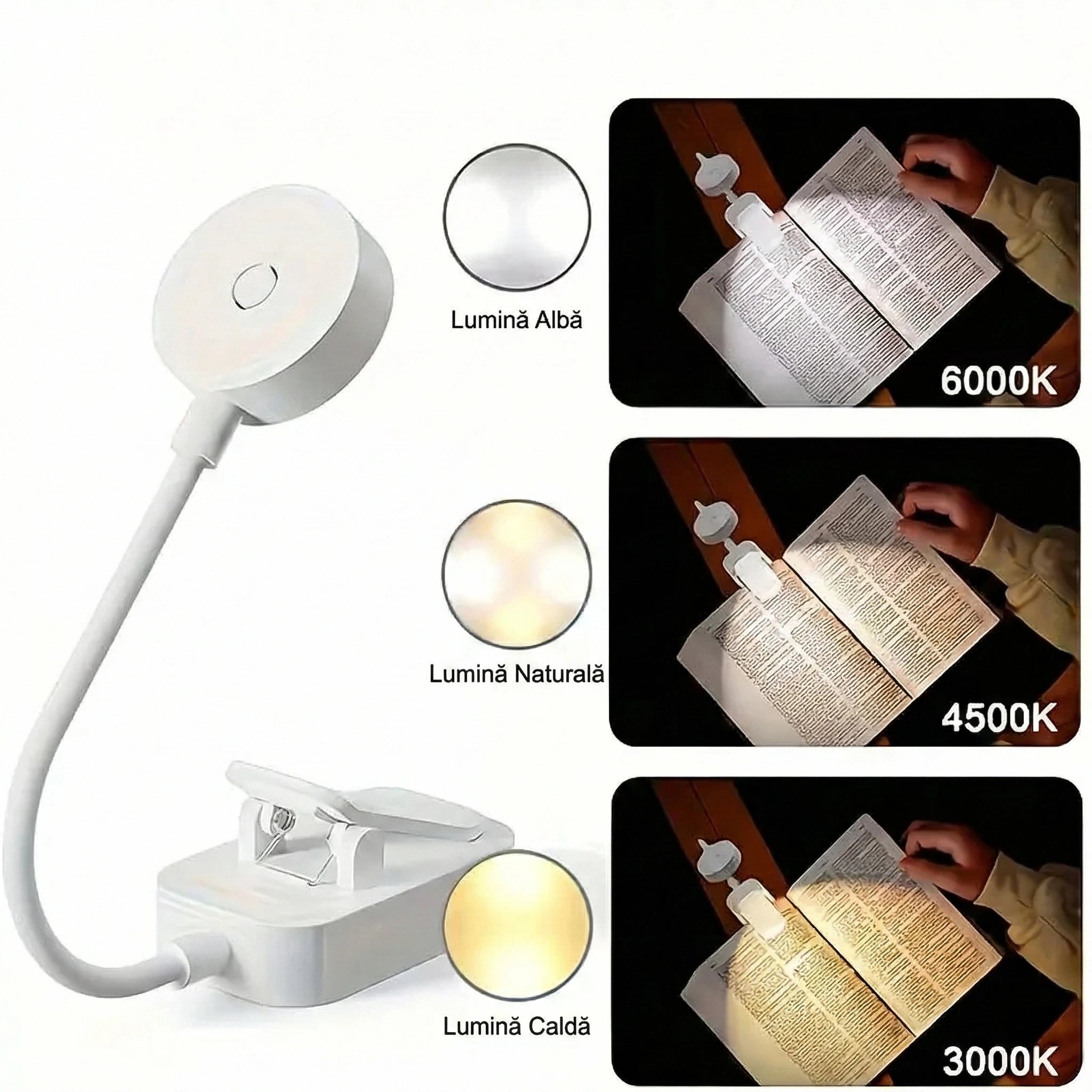 Lampă de Citit Noaptea cu Lumină Blândă